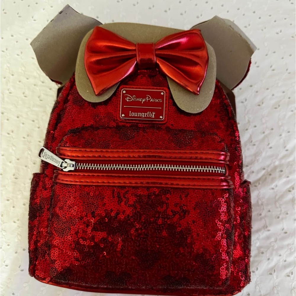 Loungefly Disney Parks Red Sequin Mini Backpack